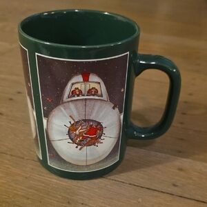The Far Side : By Gary Larson/ Dark Green Mug/ Vintage Santa & Reindeer